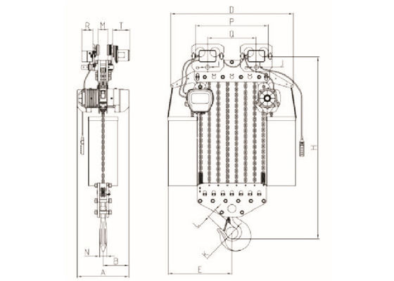 20 ton Capacity 220V-440V Voltage Electric Chain Hoist with 3m-50m Height and Motorized Trolley